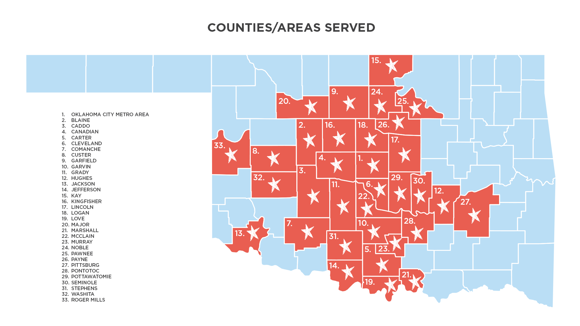 ICS Counties Served Map June 2026